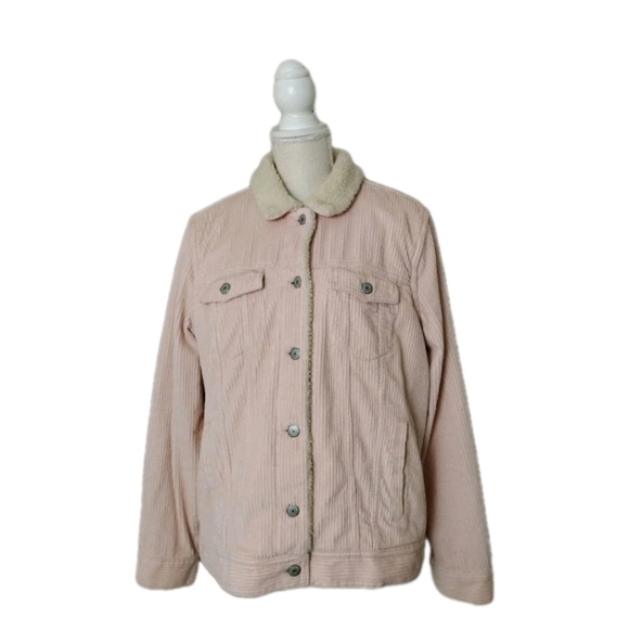 Old Navy Jackets & Blazers - Old Navy Trucker Jacket Women XL Pink Corduroy Fleece Lined Sherpa